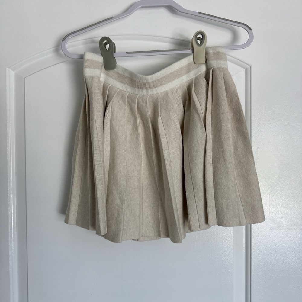 aerie Cream Pleated Circle Skirt